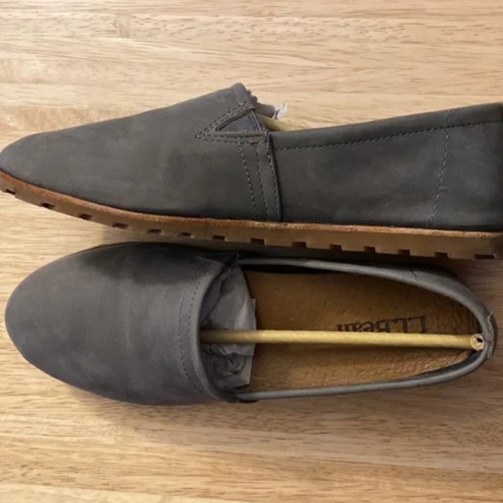 NWT LL Bean Lakewashed Slip on shoes. Leather, Sedona Sage color